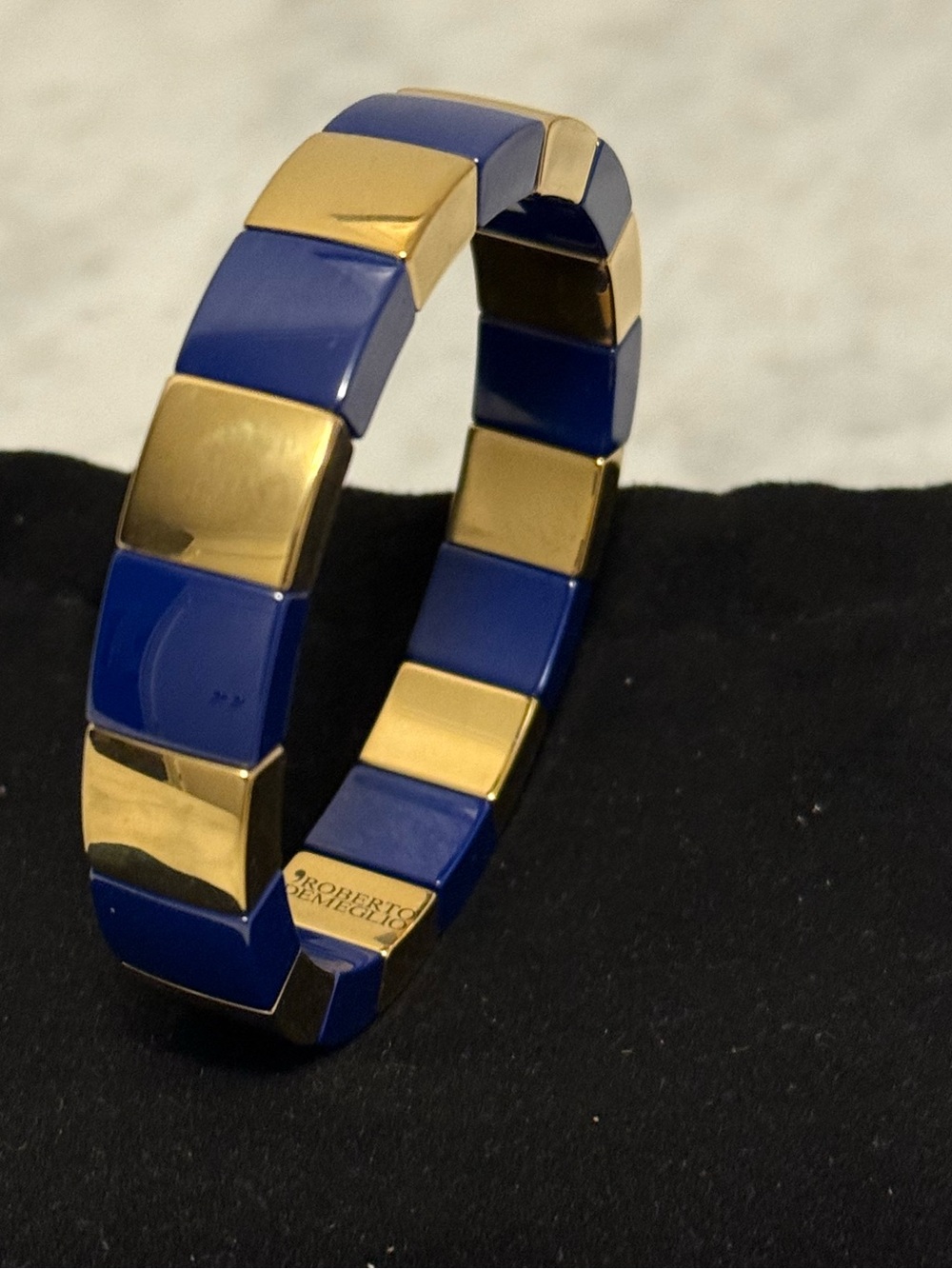 Roberto Demeglio Blue and Gold Ceramic Bracelet